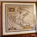 A09. America Septentrionalis hand colored engraving — Henricus Hondius and Jan Jansson, ca 1639. 18.5" x 21.5" 